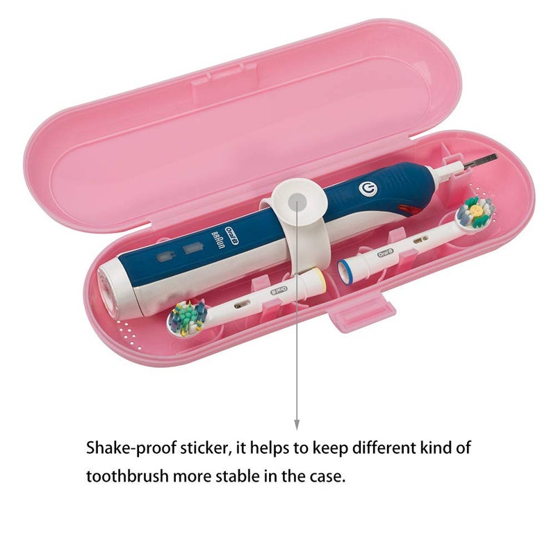 Nincha Plastic Electric Toothbrush Travel Case for Oral-B Pro Series, 2 packs (Green&Pink) - Image 3